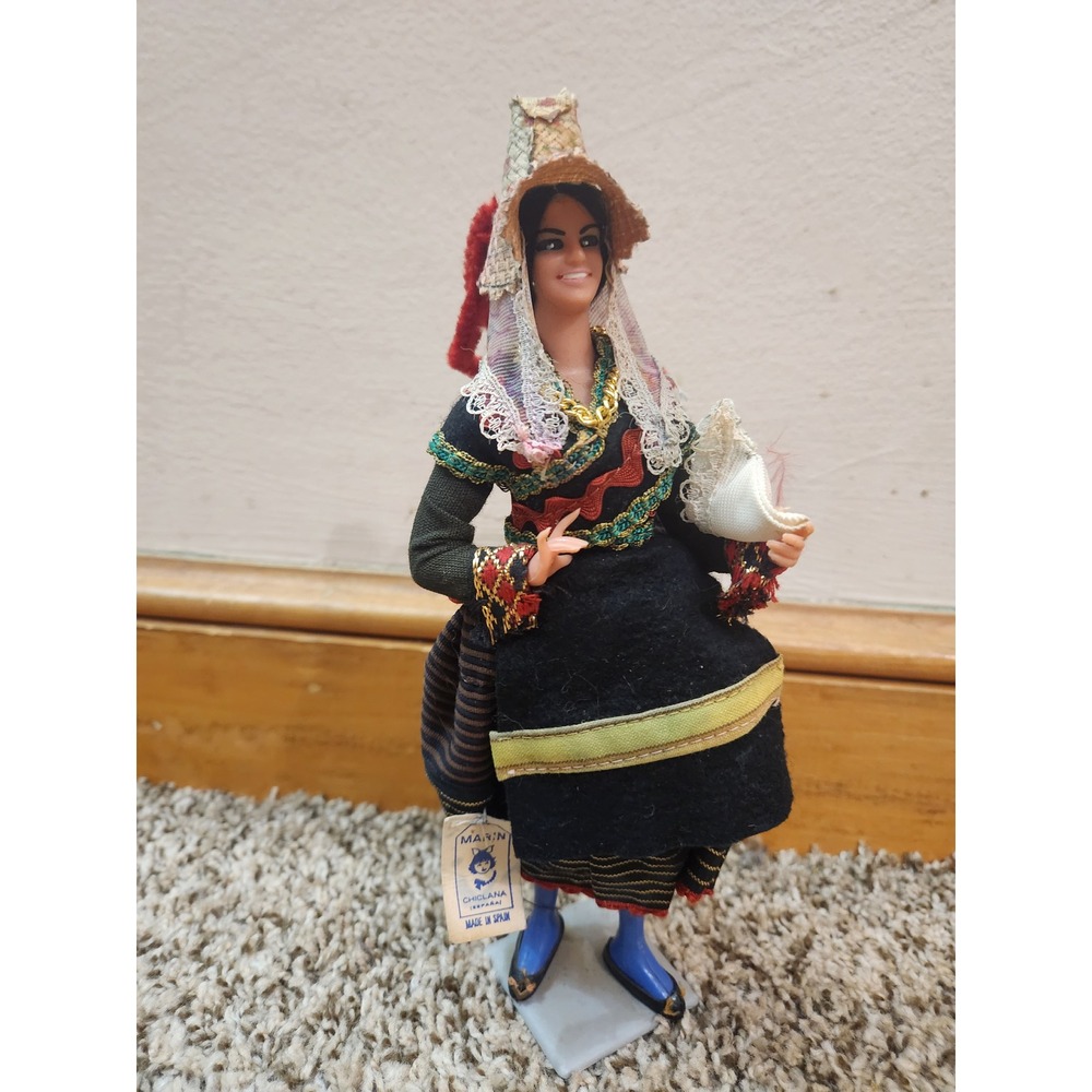 VTG Marin Chiclana Spanish Doll Traditional Costume Made in Spain Collectible